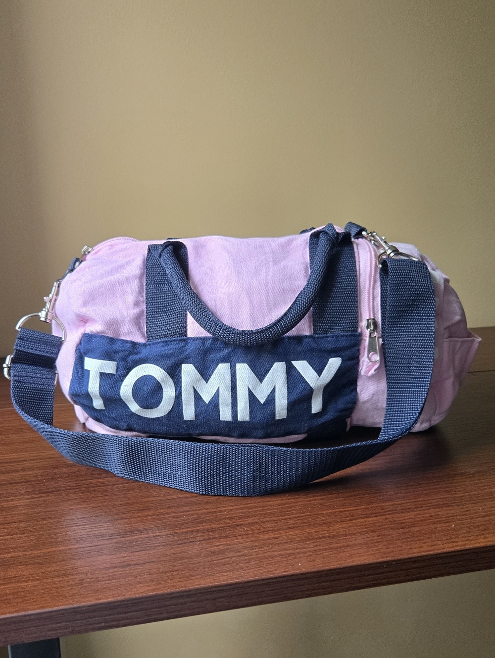Tommy Hilfiger Pink & Navy Mini Duffel Bag